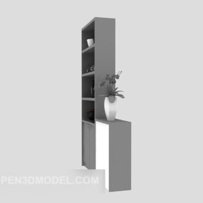 3д модель современного входного шкафа, окрашенного в серый цвет