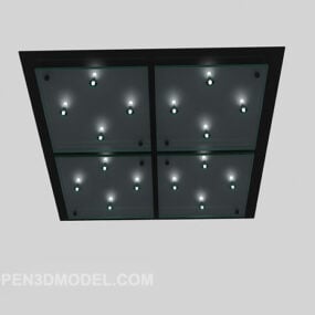 Vierkante kroonluchter kleine lampen Decoratief 3D-model