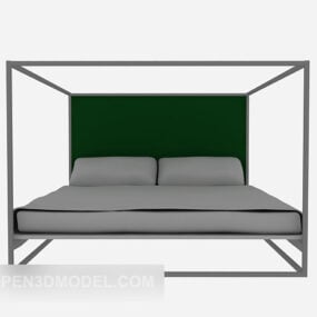 Modern Solid Wood Poster Bed 3d model