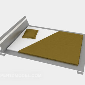 Односпальне Ліжко Модерн З Покривалом 3d модель