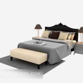 Hotel Modernes Doppelbett 3D-Modell