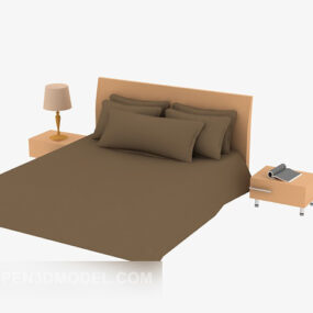 Soft Bed Brown Color 3d model