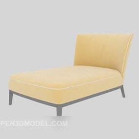 无扶手沙发黄色3d模型