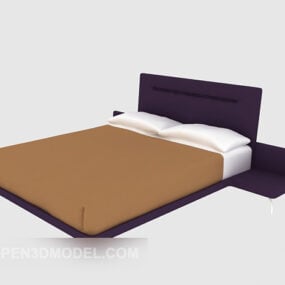 현대 더블 침대 브라운 매트리스 3d 모델
