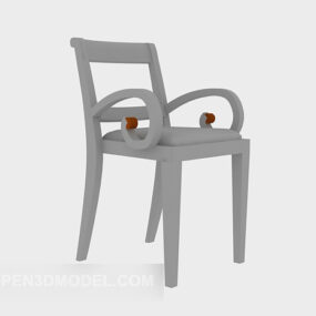 Wood Chair Curved Arms 3d-modell