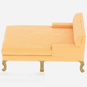 Enkel soffa gult tyg 3d-modell