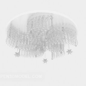 Lustre de cristal redondo em formato de leque Modelo 3D