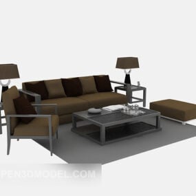 Living Room Furniture Sofa Set 3d model
