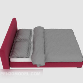 Modernes weiches Bett aus grauem Stoff, 3D-Modell