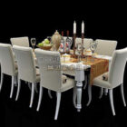 European Dinning Table With Tableware