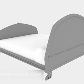 Solid Wood Old Children Bed 3d-modell