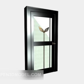 3д модель стеклянной раздвижной двери с тонкой рамой
