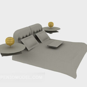 Simmons Bed Grey Color 3d model