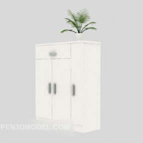 Entrance Hall Cabinet White Color 3d model