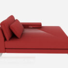Podwójne łóżko z czerwonym materacem