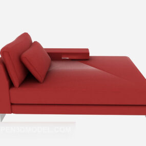 Podwójne łóżko z czerwonym materacem Model 3D