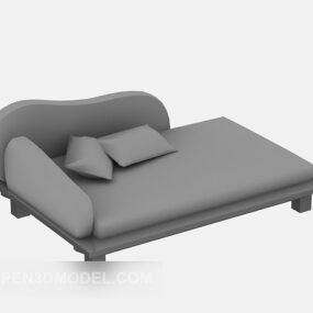 Rozkładana sofa z szarej tkaniny Model 3D