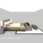 Simple Modern Bed With Carpet