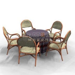 ティーテーブルと椅子の3Dモデル