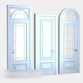 Dörr i rostfritt stål Aluminiumram 3d-modell