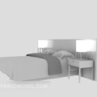 Hotel Bed With Table Lamp
