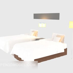 Single Bed White Mattress 3d model
