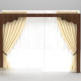 Curtain Brown Yellow 3d model