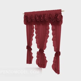 Vintage Red Curtain 3d model