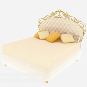 European Bed Back Carving 3d model
