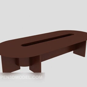Petite table de conférence de forme ovale modèle 3D