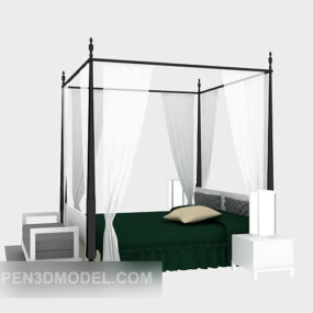 Double Poster Bed 3d model