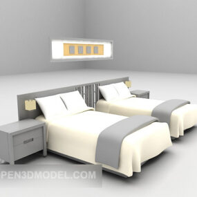 Twin Bed Furniture Set 3d-modell