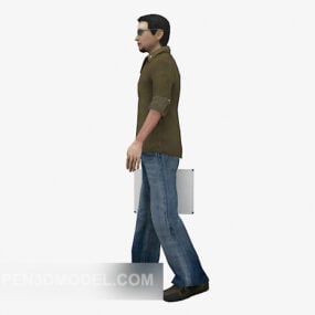 Mannen lopen karakter 3D-model