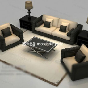 3д модель современной комбинации дивана и стула