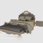 Juego de cama de madera de estilo europeo de lujo