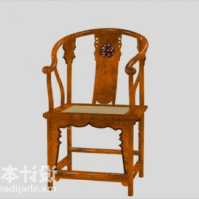 Asian Vintage Wood Chair 3d model