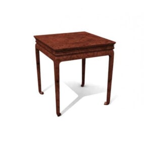 Elegant Wood Square Table 3d model