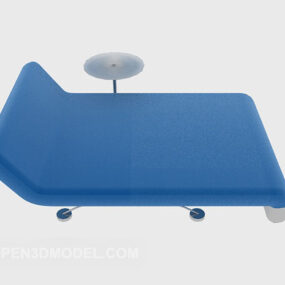 3д модель дивана-кровати из синей ткани