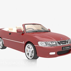 Punainen avoauto vaunu 3d-malli