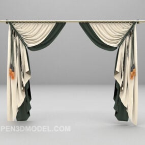 Beige Curtain Furniture 3d model