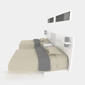 Muebles de cama individual doble modelo 3d