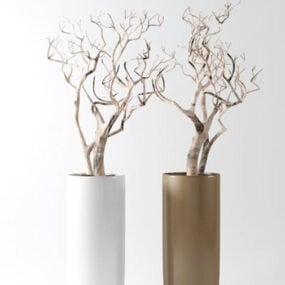 Indoor bonsai plant decor furniture 3d model