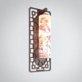 Chinese carving style wall lamp 3d model