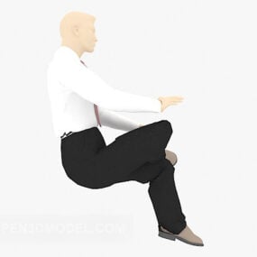 Sitting Business Men Character 3d model