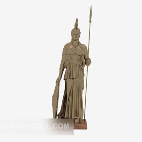 3D-Modell der chinesischen antiken Kriegerskulptur