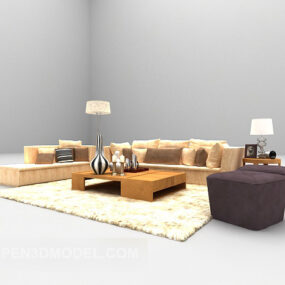 Modern Combination Sofa Furniture 3d model