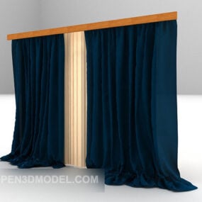 Curtain Furniture Blue Color 3d model