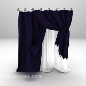 紫色窗帘面料3d模型