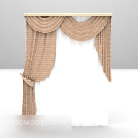 Modelo 3d de móveis de cortina cinza-branco