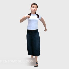 Personnage de chemise blanche de fille d'affaires modèle 3D